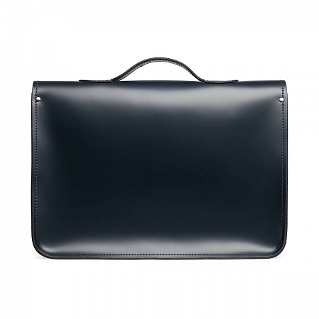 Zatchels Classic Satchel Navy Handle 16-inch